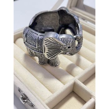 Bracelte aro design de elefante banhado em ródio
