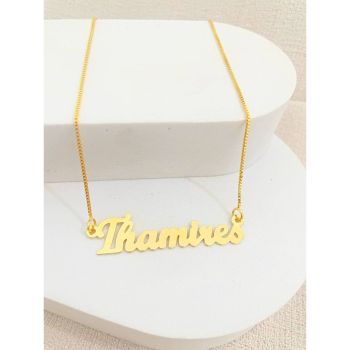 Colar personalizado com nome Thamires banhado em ouro 18k (pronta entrega)