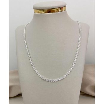 Colar reviera com zircônia gota em prata 925