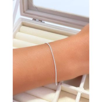 Pulseira pipoca fina 18 cm em prata 925