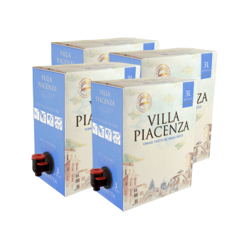 Bag in box Vinho de Mesa Tinto Seco Villa Piacenza 3L - Cx c/ 4 unidades