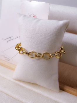 PULSEIRA CORRENTARIA CADEADO OVAL LINHA PREMIUM - VERNIZ ITALIANO (16+5cm)