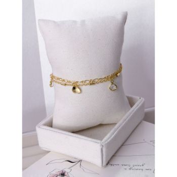 PULSEIRA FOLHEADA A OURO 18K - CORAÇÃO