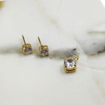 Conjunto de Ponto de Luz Banhado a Ouro 18k