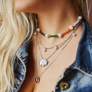 Colar choker Cristal E Pérola Barroca