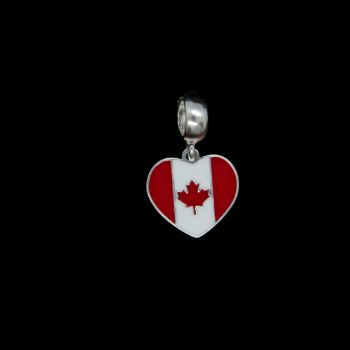 Berloque de prata da bandeira do canada