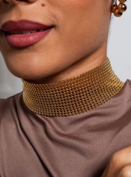 CHOKER OPUS MALHA BANHO OURO