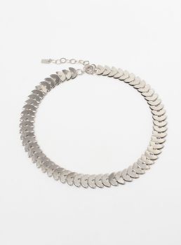 CHOKER ESCAMA BANHO RÓDIO BRANCO