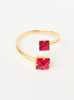 BRACELETE VIVI VERMELHO BANHO OURO