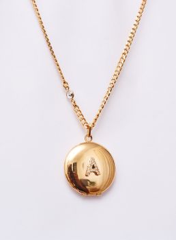 COLAR RELICÁRIO INICIAL A BANHO OURO