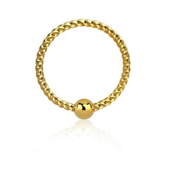 PIERCING NARIZ ARGOLINHA TRANÇADA 8MM AÇO INOXIDÁVEL BANHO OURO 18K