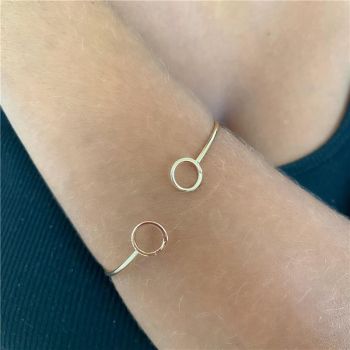 PULSEIRA BRACELETE CIRCULO VAZADO BANHO OURO 18K