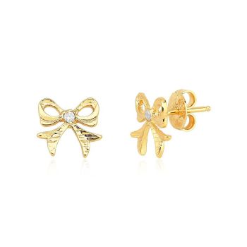 Brinco Infantil de Laço Folheado a Ouro 18k