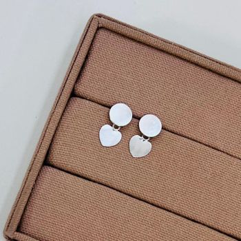 Brinco Duplo Circulo e Coração