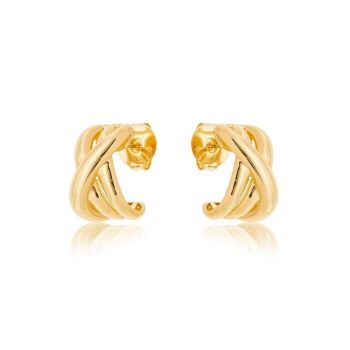 Brinco Caminhos Interlace Banho Ouro 18k