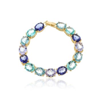 Pulseira Mona Lisa Oval Colorful 4 Banho Ouro 18k