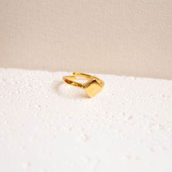 Anel de losango regulável folheado a ouro 18k