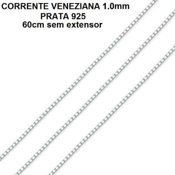 CORRENTE VENEZIANA PRATA 925 1.0 (60CM SEM EXTENSOR)