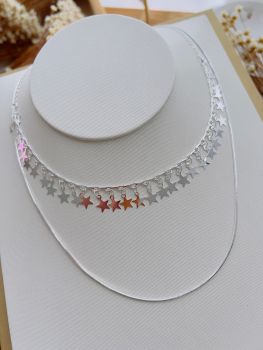 Colar Duplo Folheado a Prata Estrela 8456
