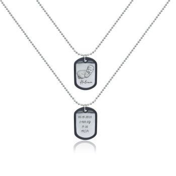 Colar Personalizado de Aço com Medalhas Militares