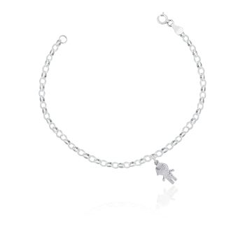 PULSEIRA DE PRATA PING MENINO - 19 CM