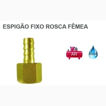 ESPIGAO MANGUEIRA 1/4X1/4 PARA GAS ROSCA FEMEA RF (RF500)